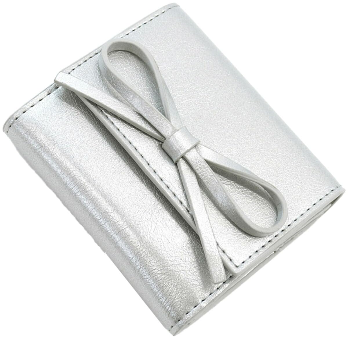 【送料無料】[アルトローズ] リボン 三つ折り財布 ミニ財布 小さい カード ボックスコイン お札入れ ル..