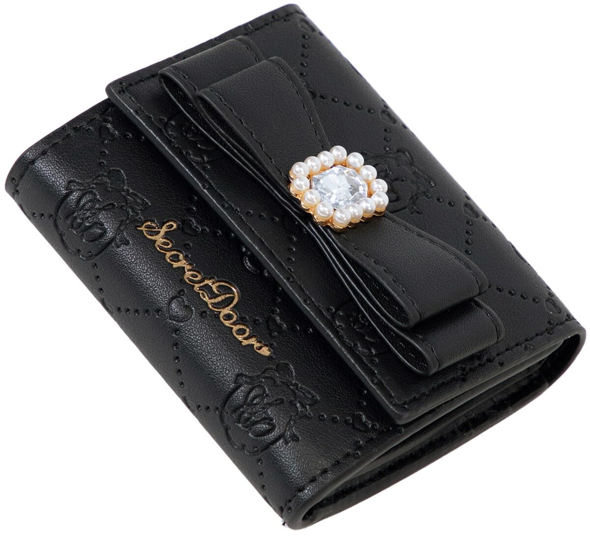 【送料無料】[SecretDoor] 三つ折り財布 ミニ財布 小さい カード ボックスコイン お札入れ ビジュー リ..