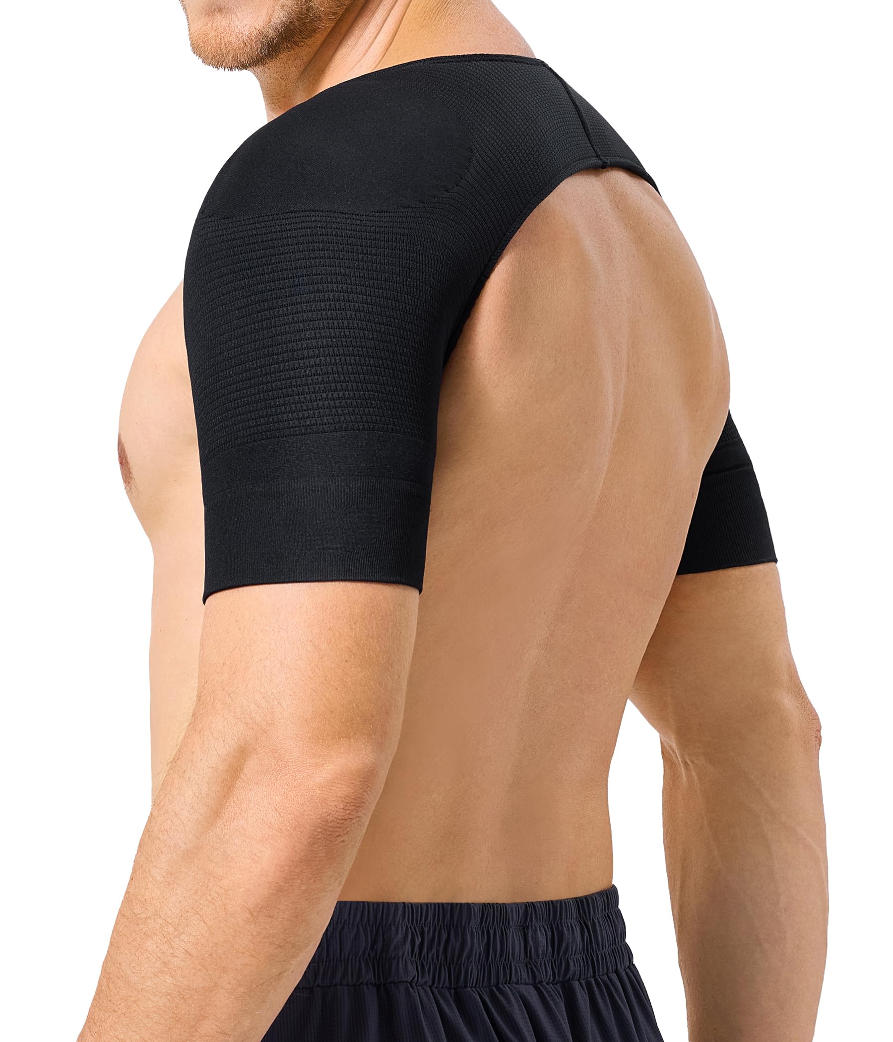 【送料無料】CtriLady 肩 サポーター スポーツ 肩胛骨はがし器具 背中 ストレッチ 二の腕 サポーター 補正下着 二の腕シェイパー 二の腕 着圧 肩 あたため 色：ブラック、サイズ：M