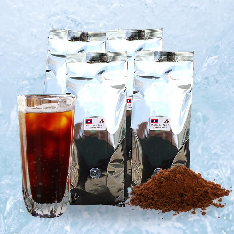 【送料無料】アイスコーヒーブレンド500g×4袋 色：粉（中挽き）、サイズ：500グラム (x 4)