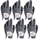 【送料無料】メンズ ゴルフグローブ 右手用 左手用 全天候型滑り止め 柔らかい 繊維布 フィット感 マジックテープ 汗防止 多機能 6枚セット 色:グレー、サイ...