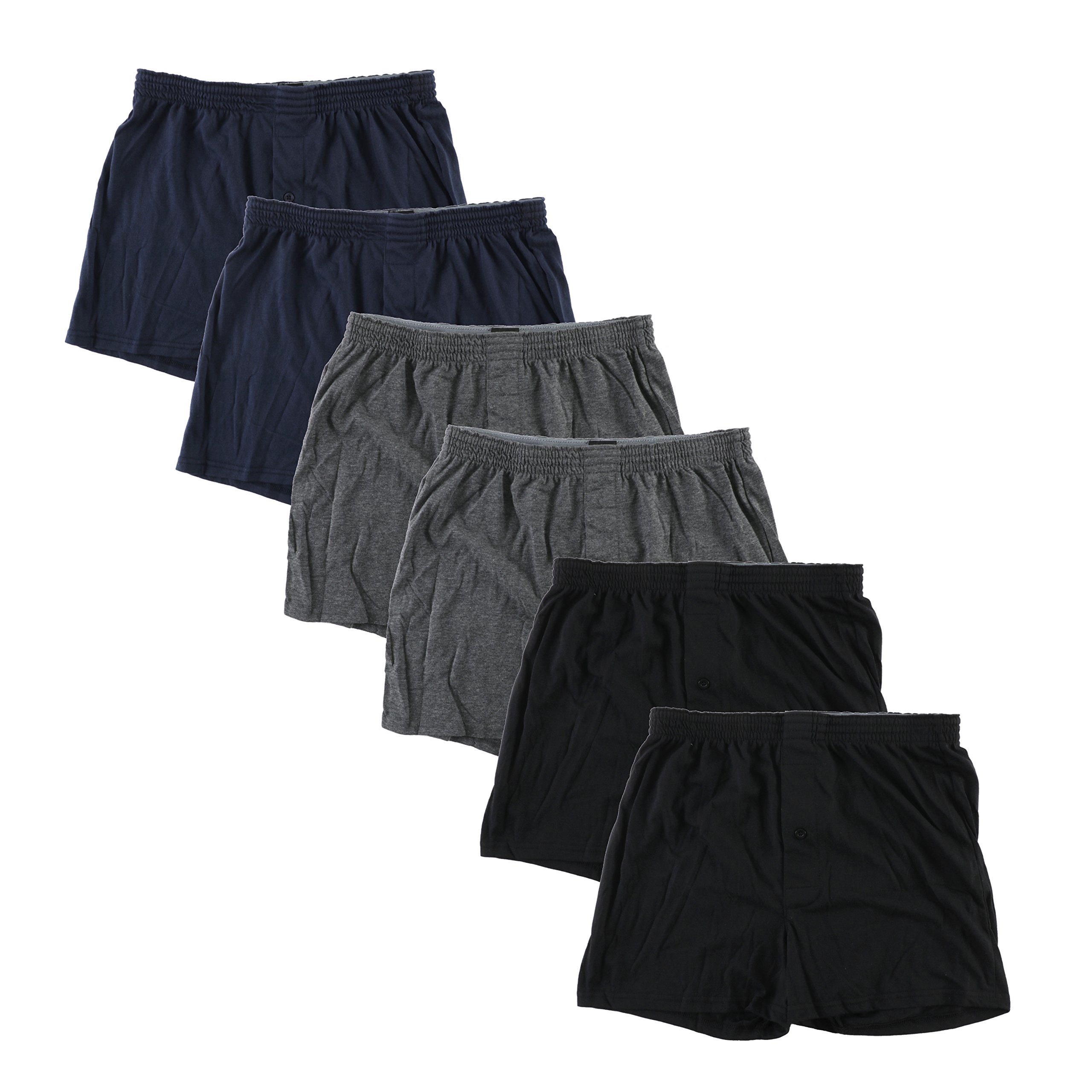 【送料無料】[Y's factory] ニット トランクス やわらか肌着 メンズ パンツ 無地 前開き 3枚 4枚 6枚 セット 下着 大きいサイズ 福袋 詰合せ 通気性 速乾性 着心地 色：6枚セットA、サイズ：M