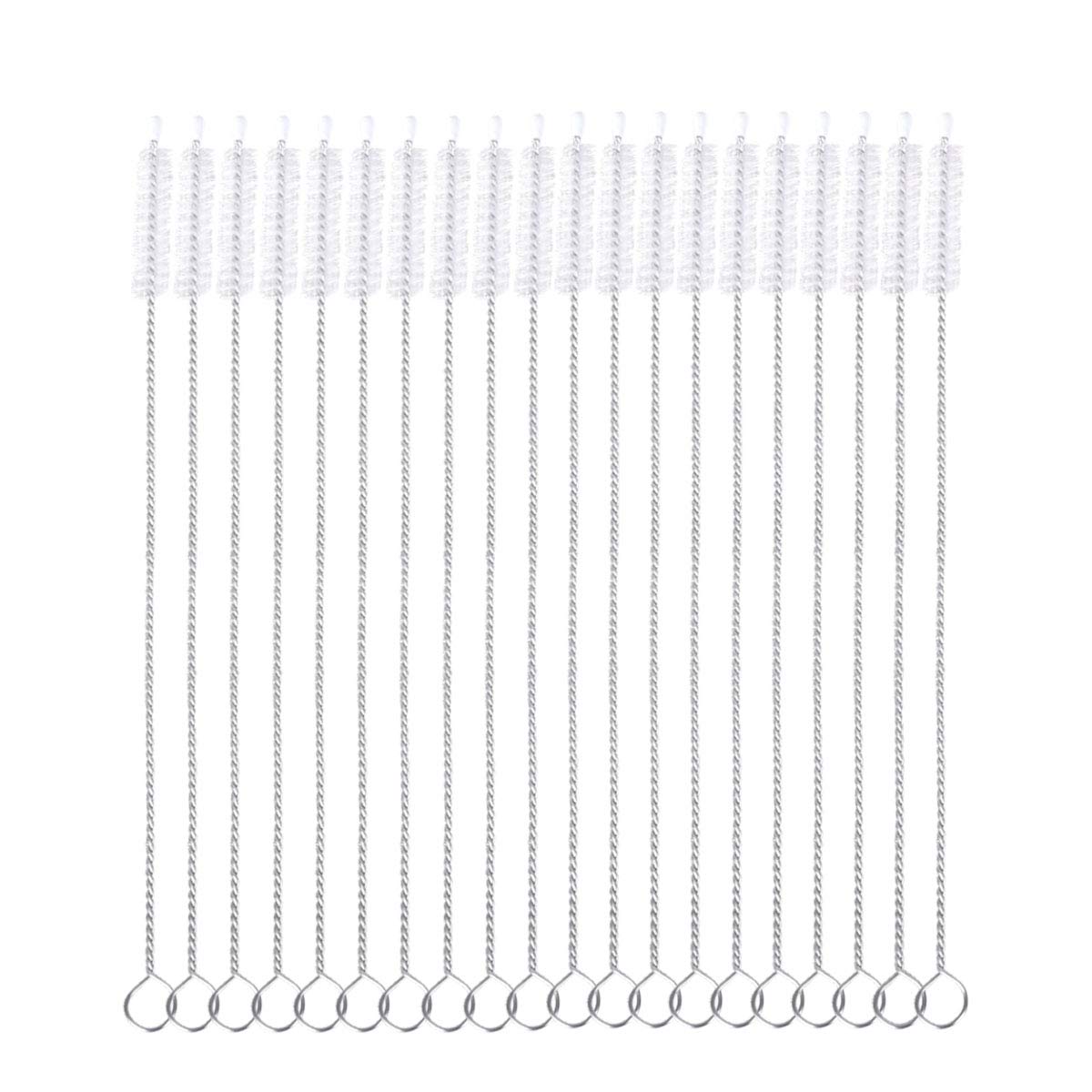 【送料無料】iBasingo ステンレス製 ストローブラシ 洗浄ブラシ 174.5mm 飲用ストロー＆ホース専用 極細タイプ 哺乳瓶ブラシ 隙間ブラシ 再利用可能 10/20本セット BV1025 色：20本セット、サイズ：174.5mm