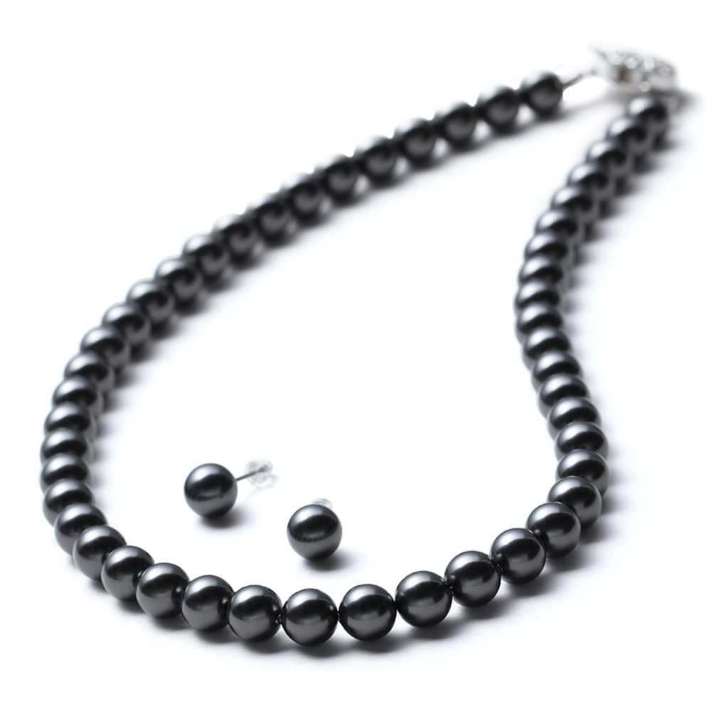 【送料無料】[VOTRE COUTURE] パールネックレスセット グランプレミアム 8mm 色：グレー