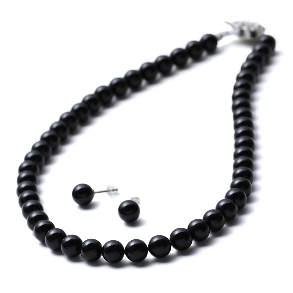 【送料無料】[VOTRE COUTURE] パールネックレスセット グランプレミアム 8mm 色：ブラック