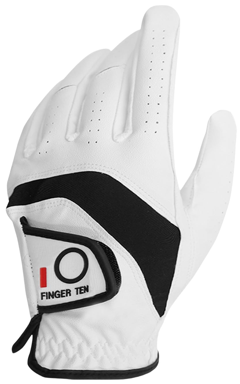 【送料無料】ゴルフグローブ メンズ 天然皮革と合成皮革の組み合わせ 頑丈 ソフト 柔らかめ 伸縮性 通気性 滑りにくいグリップ 両手 雨 汗に強い 全天候モデル...