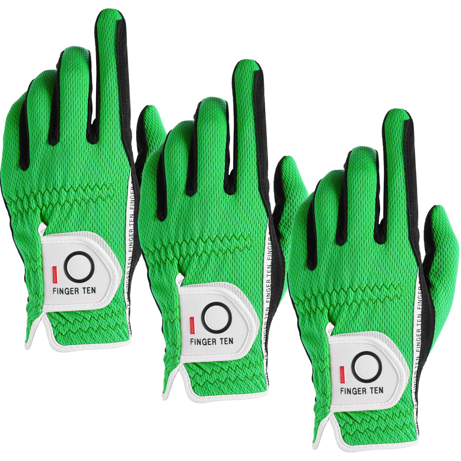 【送料無料】ゴルフグローブ メンズ 3枚セット スウェード調合成皮革 破れにくい 繊維布 メッシュ素材 通気 速乾 耐摩擦性 マジックテープ 多機能 全天候型 ...