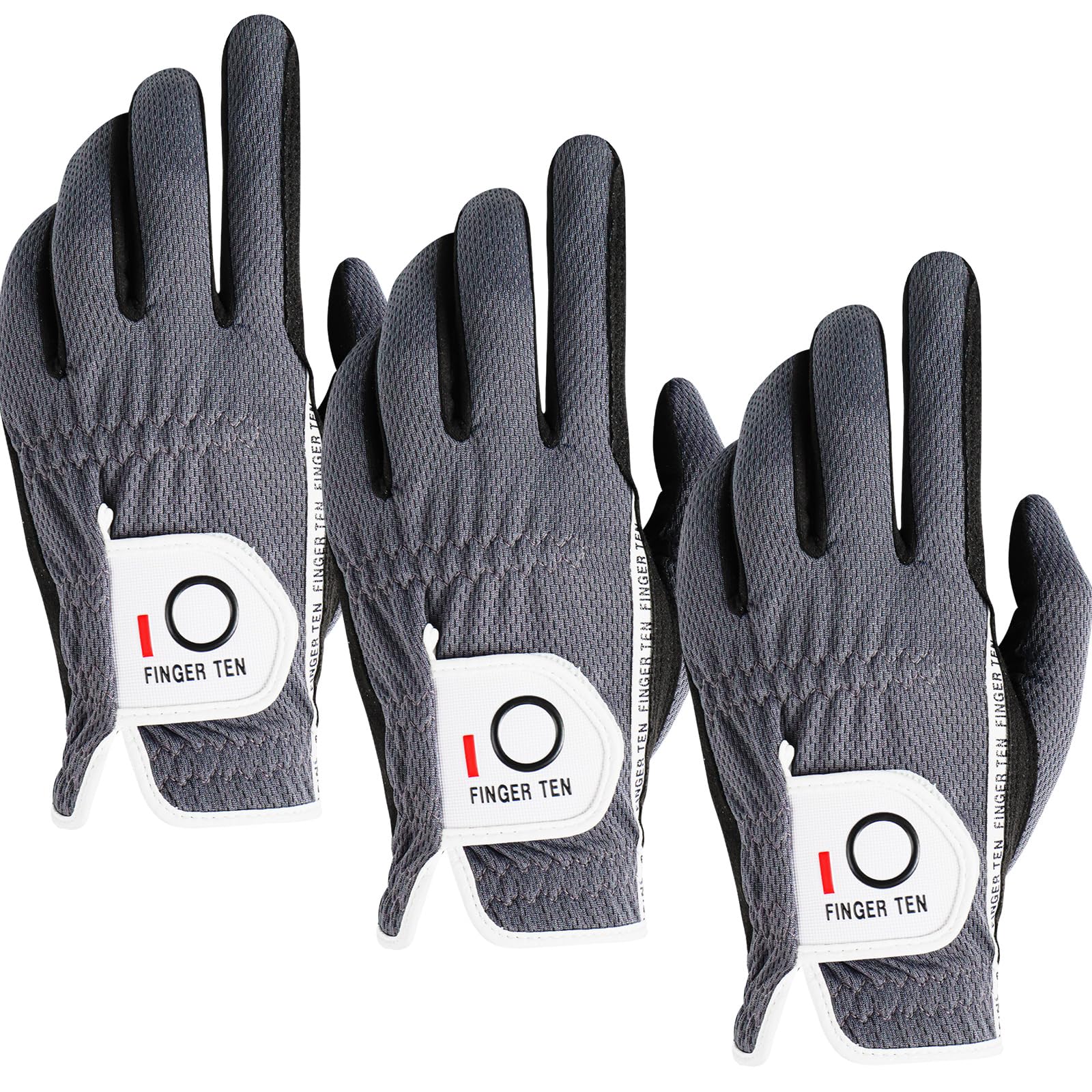 【送料無料】ゴルフグローブ メンズ 3枚セット スウェード調合成皮革 破れにくい 繊維布 メッシュ素材 通気 速乾 耐摩擦性 マジックテープ 多機能 全天候型 ...