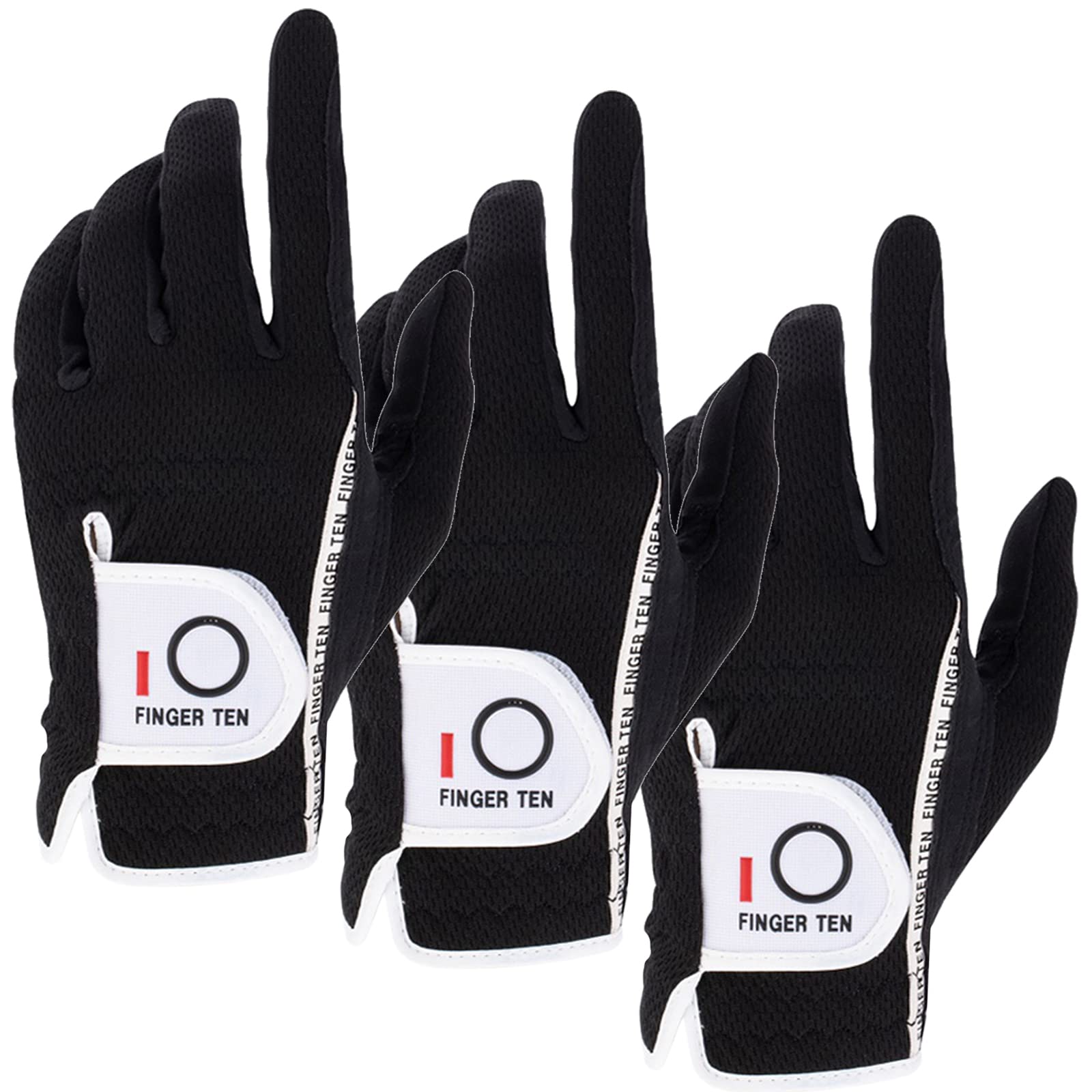 【送料無料】ゴルフグローブ メンズ 3枚セット スウェード調合成皮革 破れにくい 繊維布 メッシュ素材 通気 速乾 耐摩擦性 マジックテープ 多機能 全天候型 ...