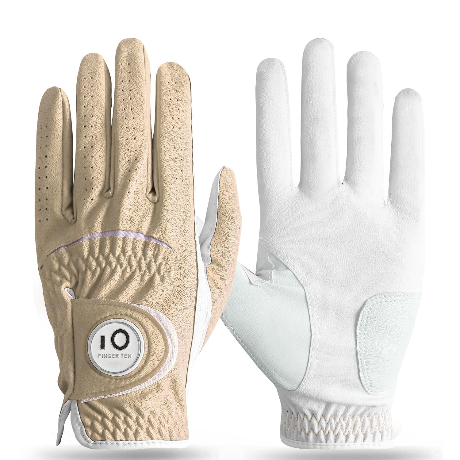 【送料無料】ゴルフグローブ メンズ 天然羊革とマイクロファイバーレザーの組み合わせ 柔らかめ 伸縮性 通気性 耐摩耗性 滑りにくいグリップ 両手 雨 汗に強い ...