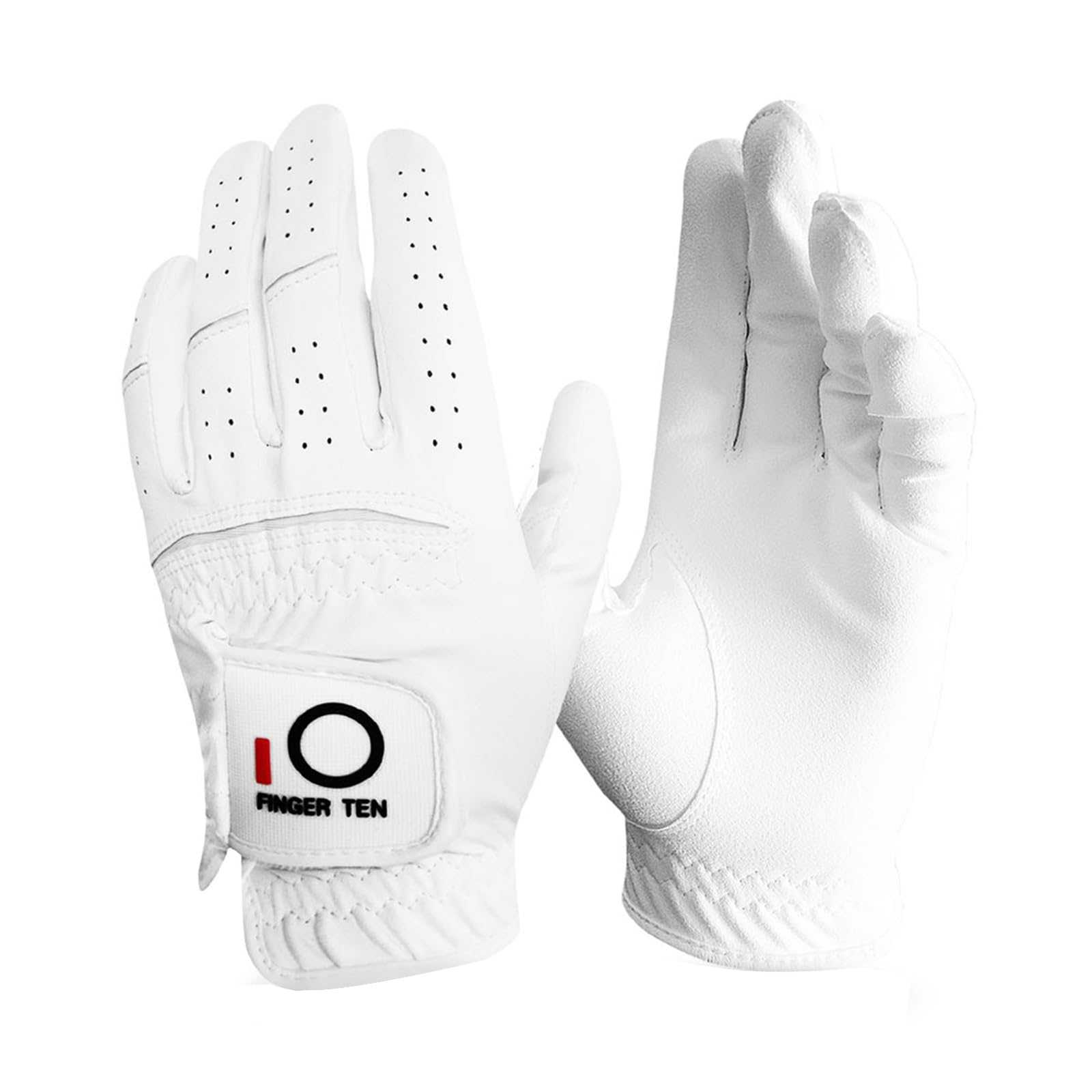 【送料無料】ゴルフグローブ メンズ マイクロファイバーレザー 柔らかめ 伸縮・通気・耐摩耗・滑りにくいグリップ 雨 汗に強い 全天候モデル ゴルフウェア STN11 色：ホワイト（左手用）、サイズ：24