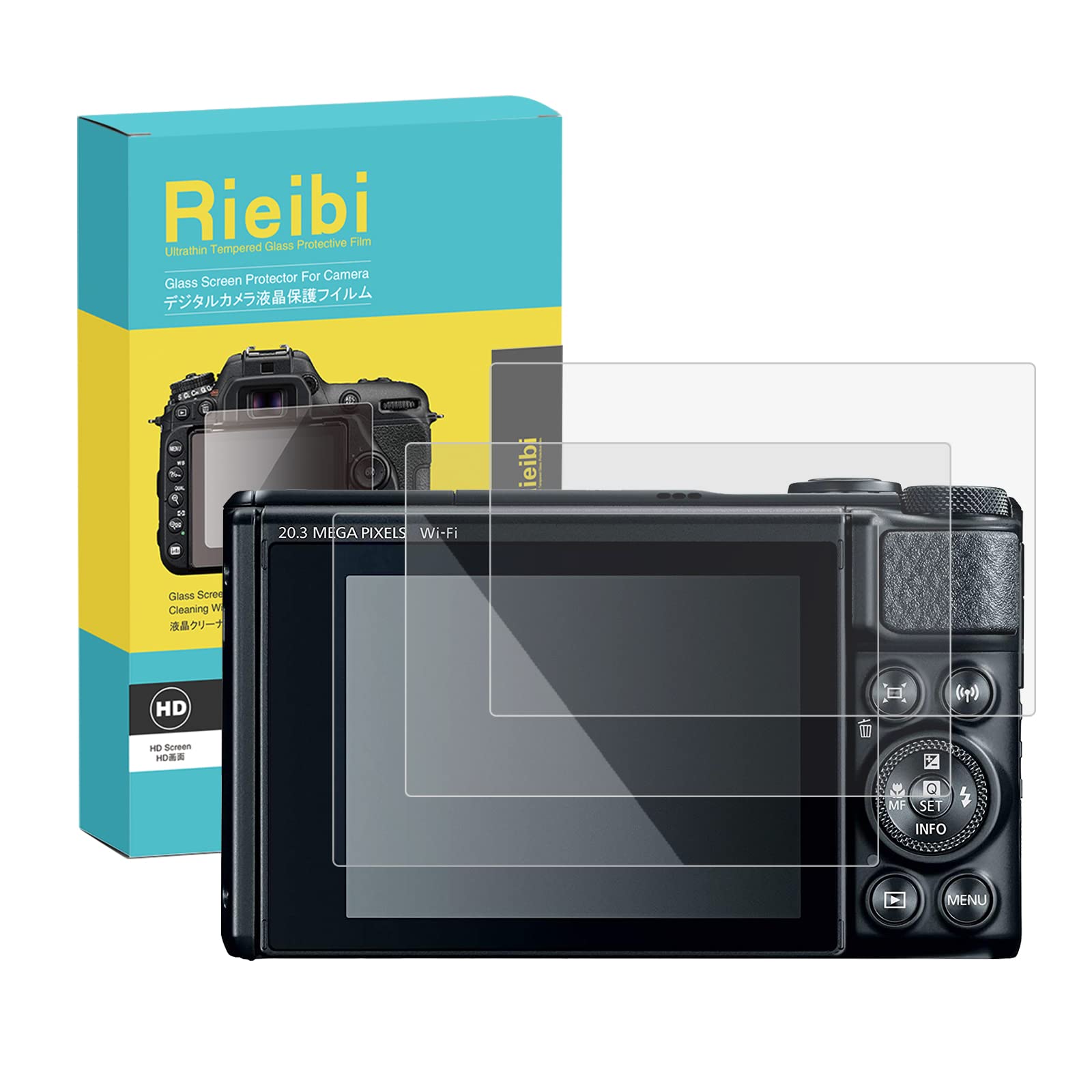 【送料無料】Rieibi Canon液晶保護フィルム、Canon専用液晶プロテクター 厚さ0.25MM 薄いタイプ 3枚セット 強化ガラス 表面硬度9H 耐衝撃 耐指紋 色：BBK-CANON-SX740、サイズ：SX740
