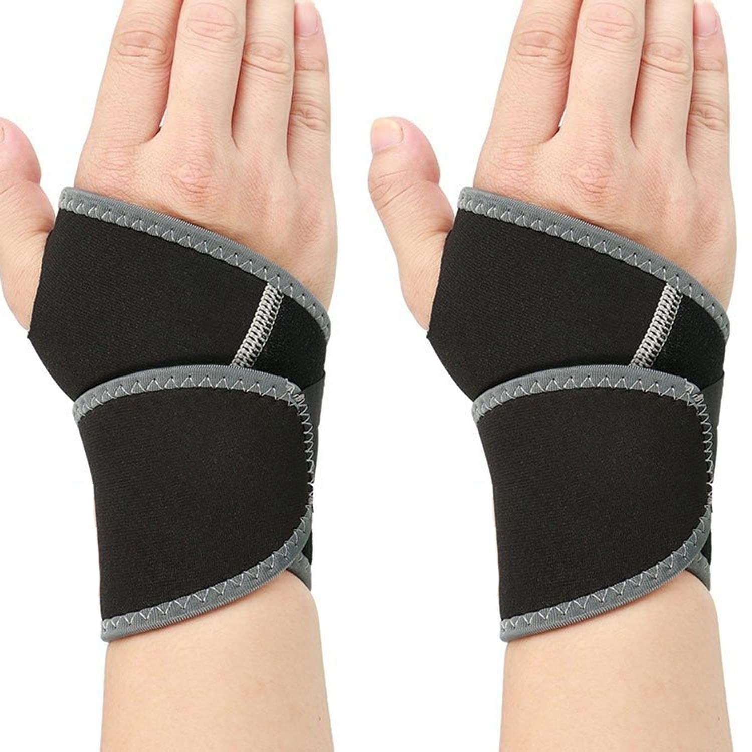 【送料無料】手首 サポーター リストガード 男女兼用 左右兼用 フリーサイズ 手首ベルト マジックテープ 調節 2個入り (2枚セット) 色：2枚入り、サイズ：ワンサイズ