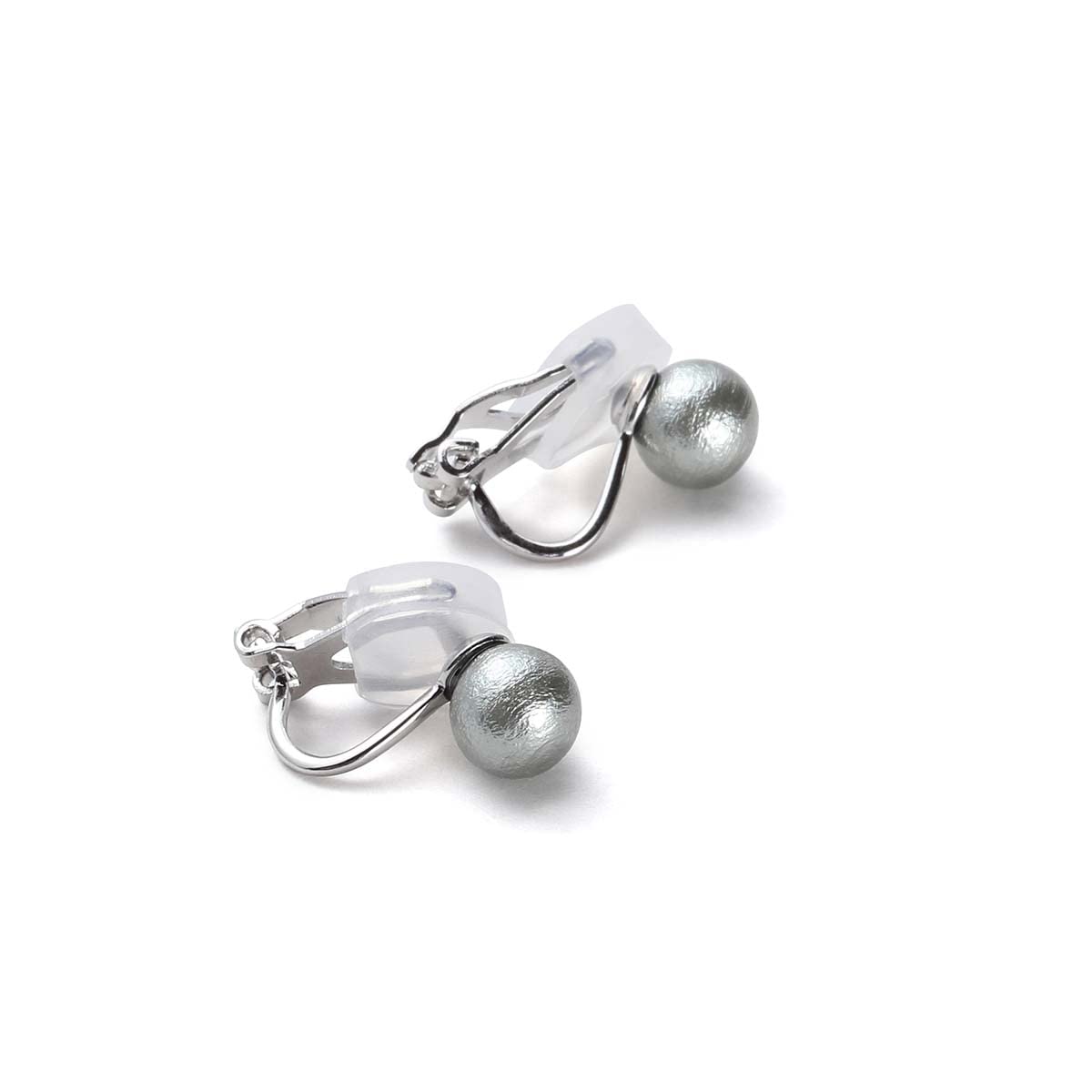 【送料無料】コットンパール イヤリング 真珠 選べる3カラー&4サイズ ブランド3年 色:クラシカルグレー