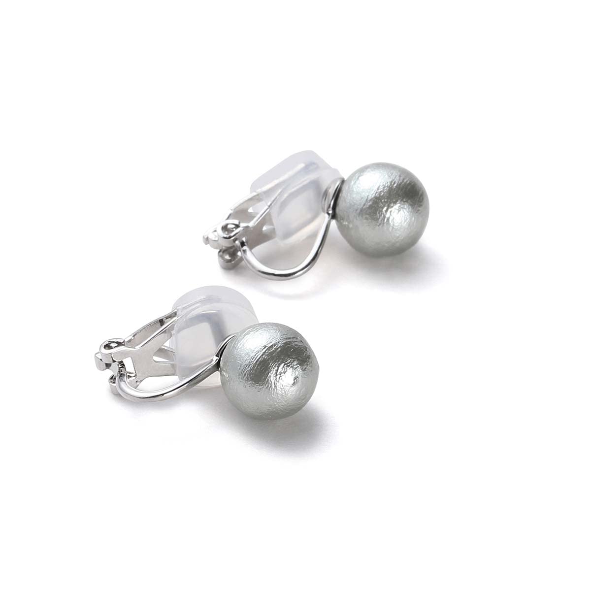 【送料無料】コットンパール イヤリング 真珠 選べる3カラー＆4サイズ ブランド3年 色：クラシカルグレー