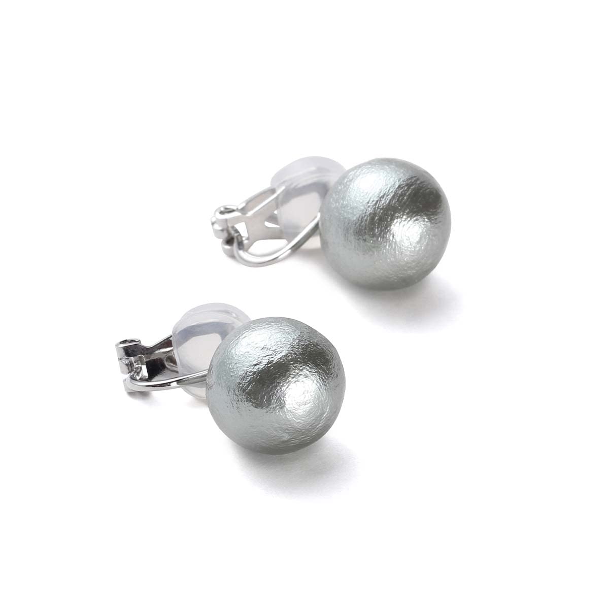 【送料無料】コットンパール イヤリング 真珠 選べる3カラー＆4サイズ ブランド3年 色：クラシカルグレー