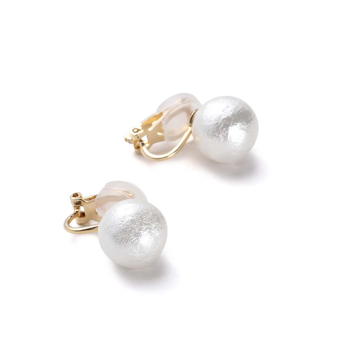 【送料無料】コットンパール イヤリング 真珠 選べる3カラー&4サイズ ブランド3年 色:コットンホワイト
