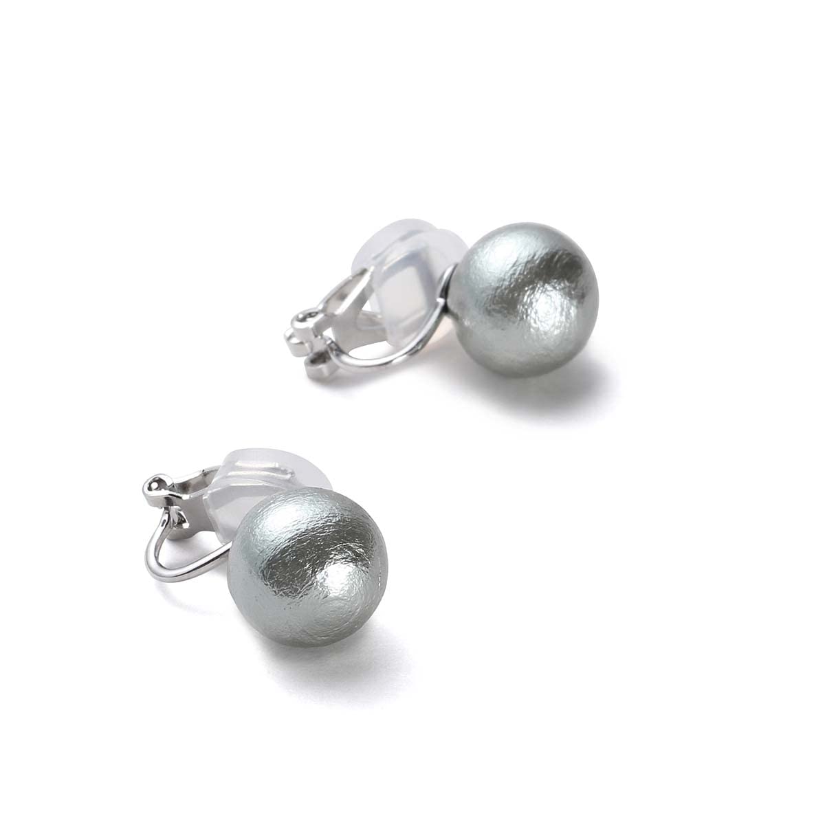 【送料無料】コットンパール イヤリング 真珠 選べる3カラー&4サイズ ブランド3年 色:クラシカルグレー