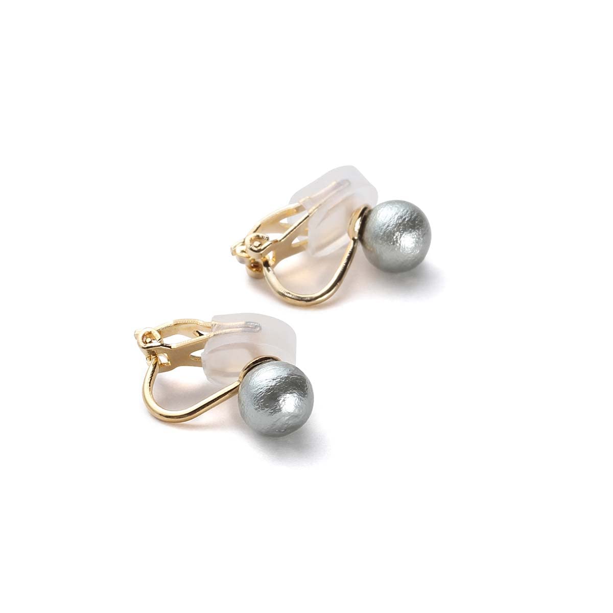 【送料無料】コットンパール イヤリング 真珠 選べる3カラー&4サイズ ブランド3年 色:クラシカルグレー