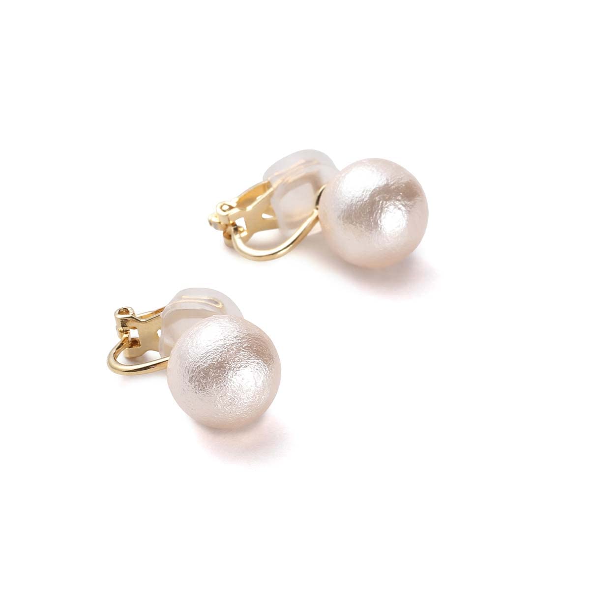 【送料無料】コットンパール イヤリング 真珠 選べる3カラー＆4サイズ ブランド3年 色：ライトピンク