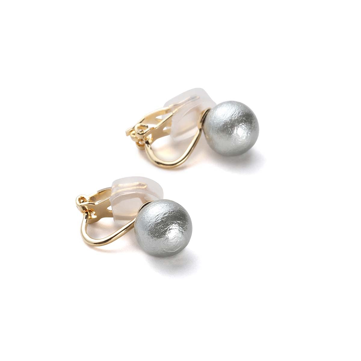 【送料無料】コットンパール イヤリング 真珠 選べる3カラー&4サイズ ブランド3年 色:クラシカルグレー