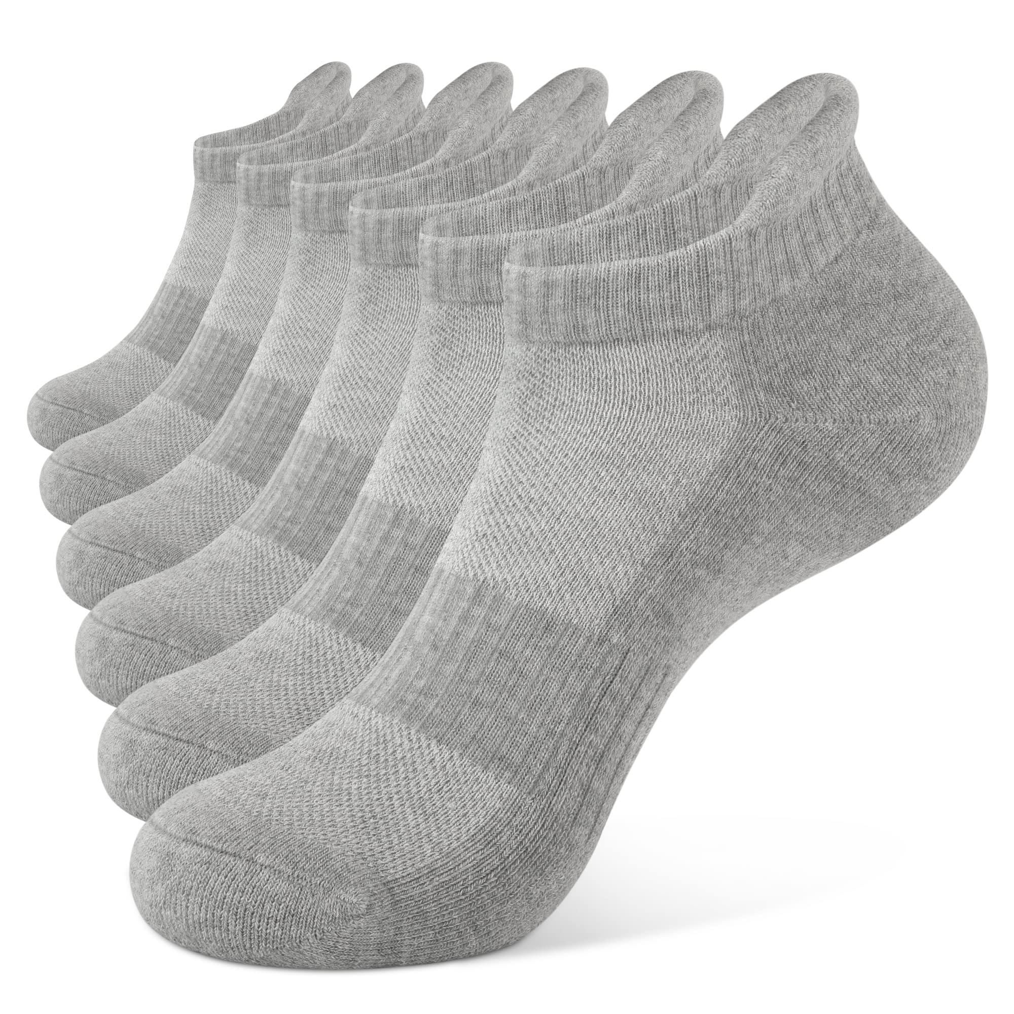 【送料無料】[CLOSEMATE] 靴下 メンズ ソックス くるぶし スポーツ アンクル ソックス ブラック スニーカー 防臭吸汗 吸湿通気 綿 蒸れない 四季適用 6足組 色：3 グレー*6、サイズ：M