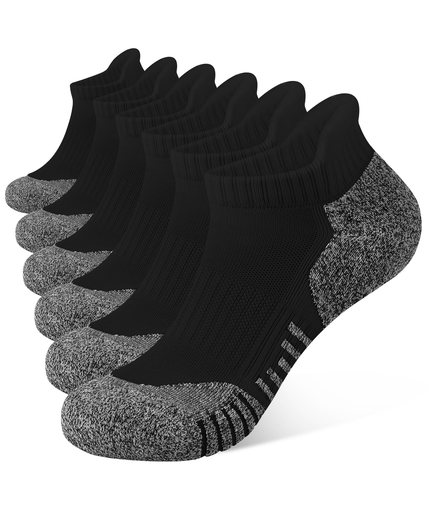 【送料無料】[CLOSEMATE] 靴下 メンズ アンクル丈 ソックス スポーツソックス くるぶし靴下 防臭吸汗 トレーニングソックス スニーカー用 綿 耐久性 吸湿良く アウトドア 四季適用 色：1　ブラック*6、サイズ：M