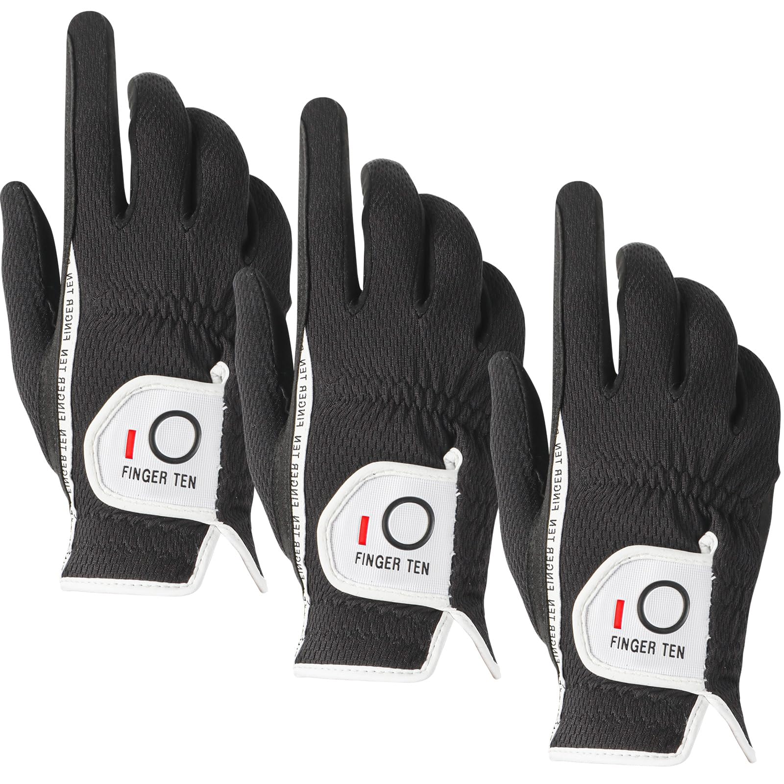 【送料無料】ゴルフグローブ メンズ 3枚セット スウェード調合成皮革 破れにくい 繊維布 メッシュ素材 通気 速乾 耐摩擦性 マジックテープ 多機能 全天候型 ...