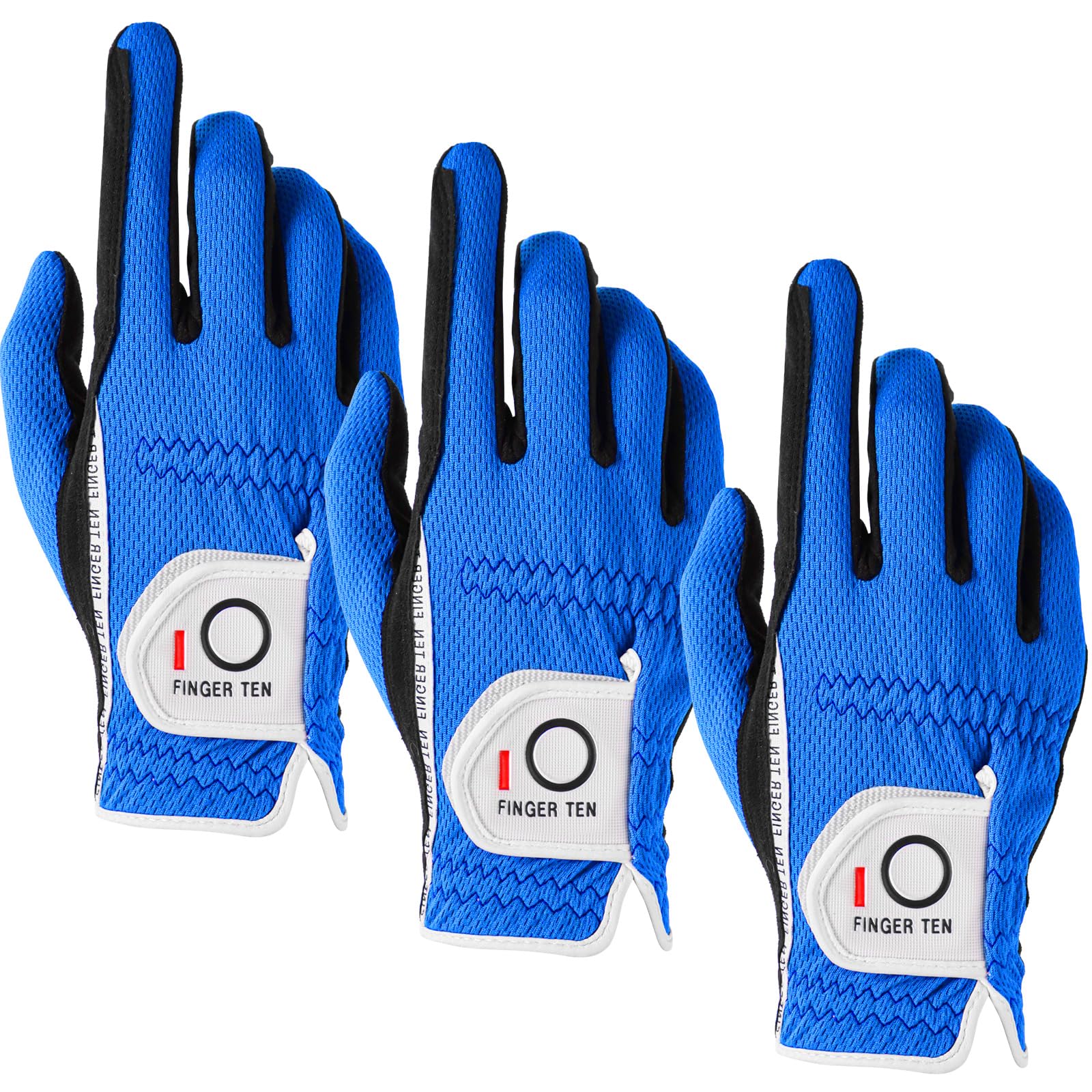 【送料無料】ゴルフグローブ メンズ 3枚セット スウェード調合成皮革 破れにくい 繊維布 メッシュ素材 通気 速乾 耐摩擦性 マジックテープ 多機能 全天候型 ...