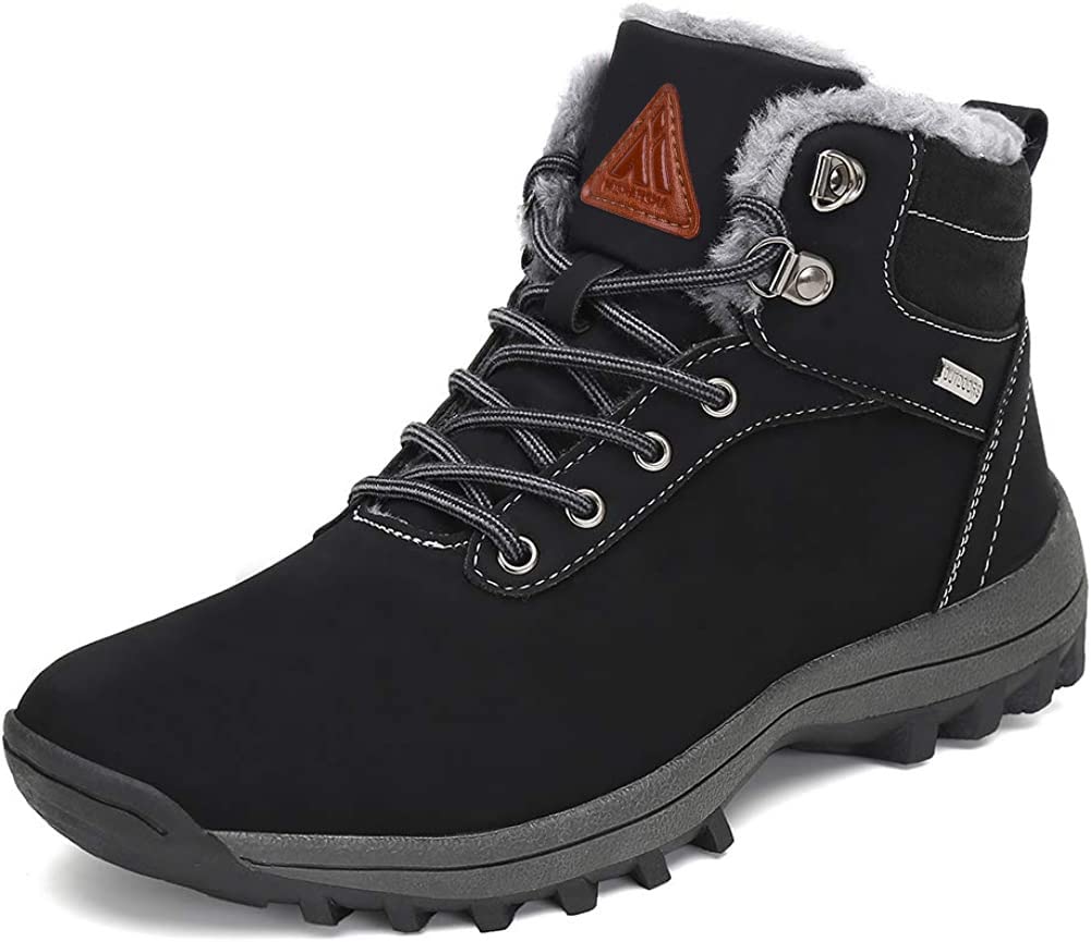 【送料無料】[Mishansha] ショートブーツ メンズ レディース スノーブーツワークブーツ 裏起毛 防水 防寒 ハイカット ブーツ 滑り止め 色：ブラック40、サイズ：30.5 cm