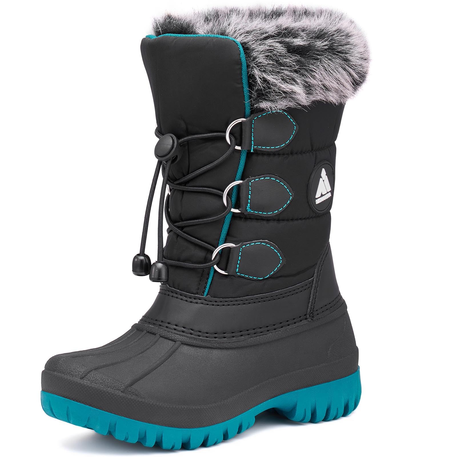 【送料無料】[Mishansha] キッズ スノーブーツ 男の子 女の子 裏ボア 防寒 防滑 ウインター 子供 冬用 長靴 アウトドア ブーツ 通学 外出 雪遊び 色：ブラック038、サイズ：20.0 cm