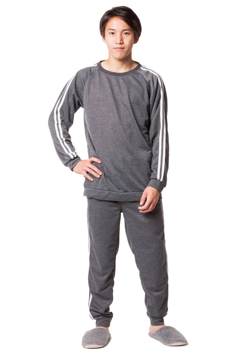 【送料無料】[Y's factory] スウェット 上下セット メンズ ルームウェア セットアップ 2本ライン ジョ..