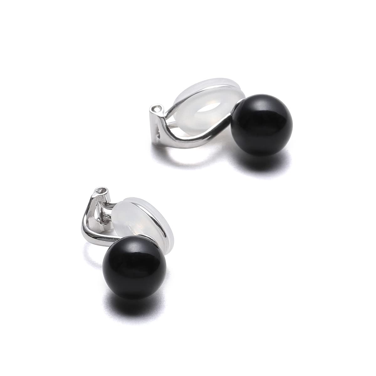【送料無料】[VOTRE COUTURE] 高級国産 パール イヤリング グランプレミアム レディース 真珠 冠婚葬祭用 ブランド3年 色：シルバー製_ブラック×シルバー、サイズ：8mm