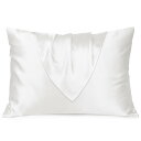 【送料無料】OLESILK 枕カバー まくらカバー 全サイズピローケース ホテル品質 洗える 美髪 シルクような光沢 肌にやさしい ファスナー式 母の日 色:アイボリー、サイズ:35x50cm