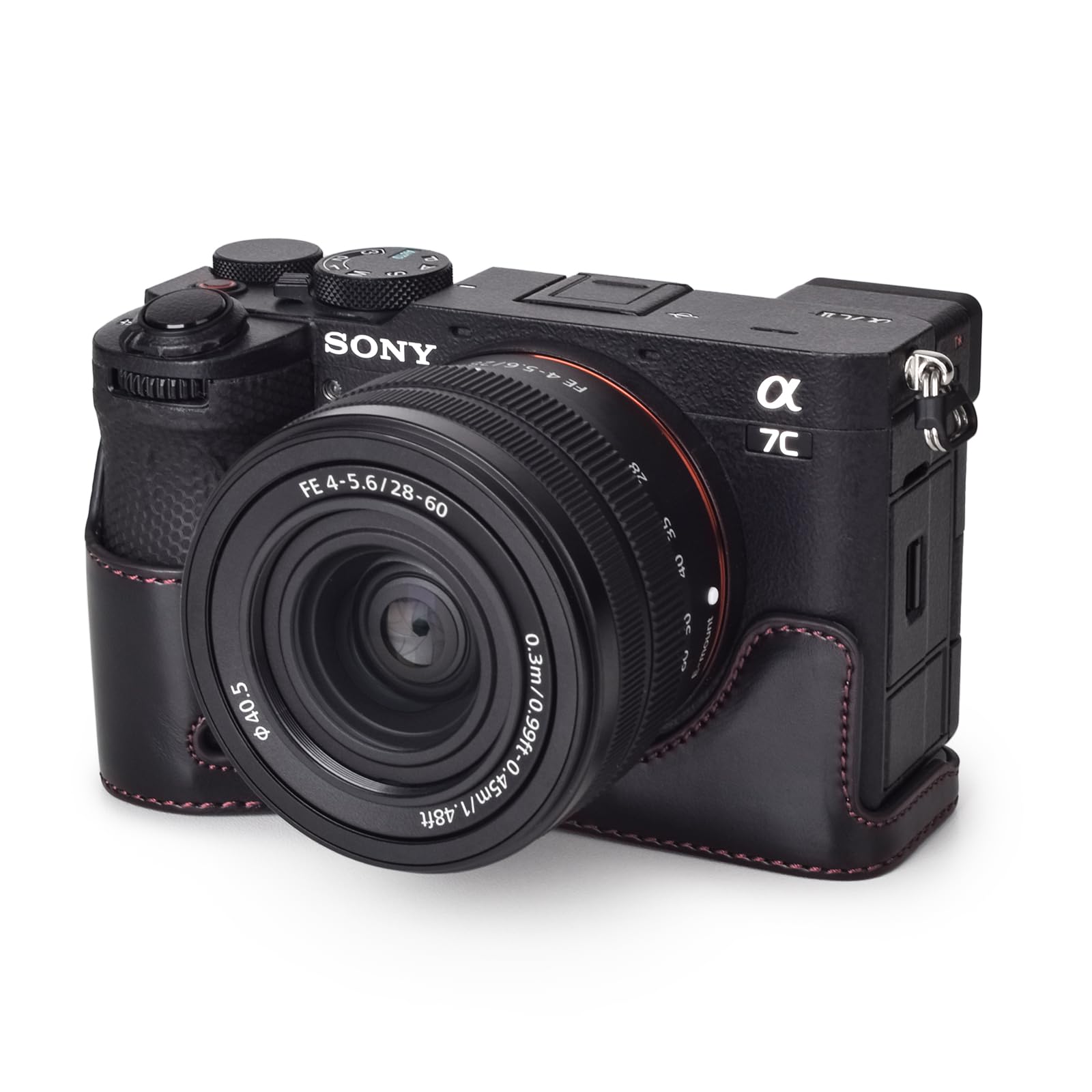 【送料無料】Rieibi ソニー α7CII ケース 色：BK、サイズ：PU革ボディーケース