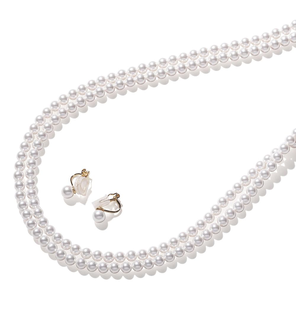 【送料無料】[VOTRE COUTURE] パールネックレスセット ベビーパール 高級国産 選べる長さ 4種 5mm 2連 ..