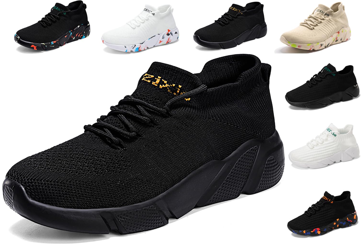 【送料無料】[Chomena] シューズ メンズ レディース スニーカー ランニングシューズ スポーツシューズ 運動靴 黒 白 ウォーキングシューズ スリッポン トレーニング カップル 靴 ジョギング 厚底 幅広 大きい 人気 男女兼用 カジュアル 室 色：ブラック、サイズ：23.0 cm