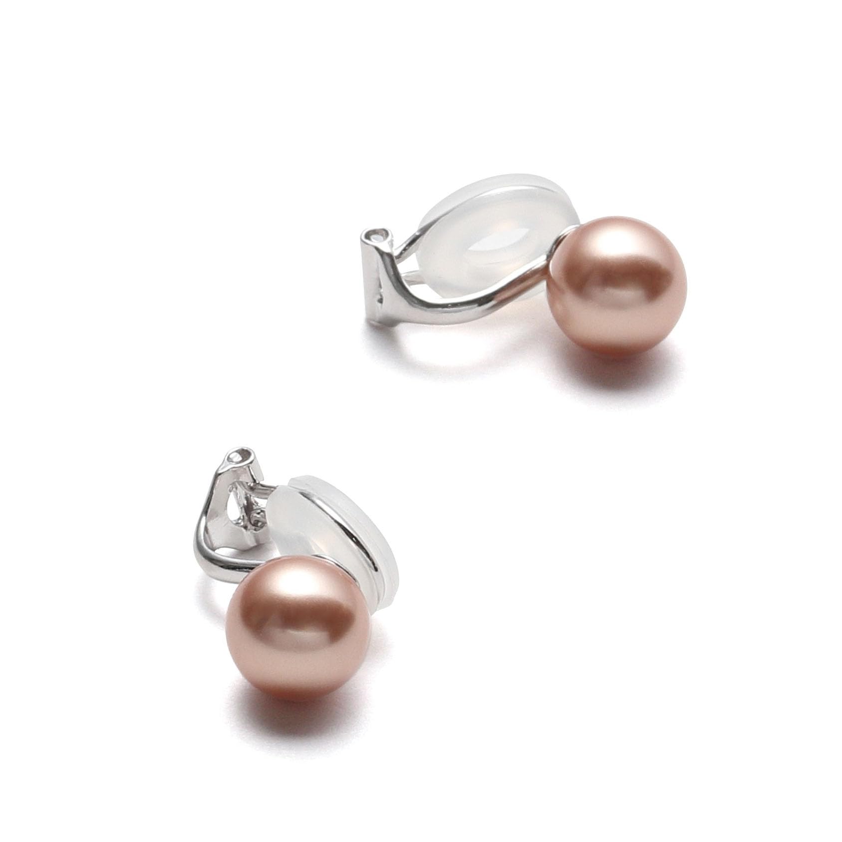 【送料無料】[VOTRE COUTURE] 国産パールイヤリング シルバー グランプレミアム 選べるカラー パール 真珠 6mm 8mm 10mm珠 ブランド3年 色：シルバー製_ローズゴールド、サイズ：6mm