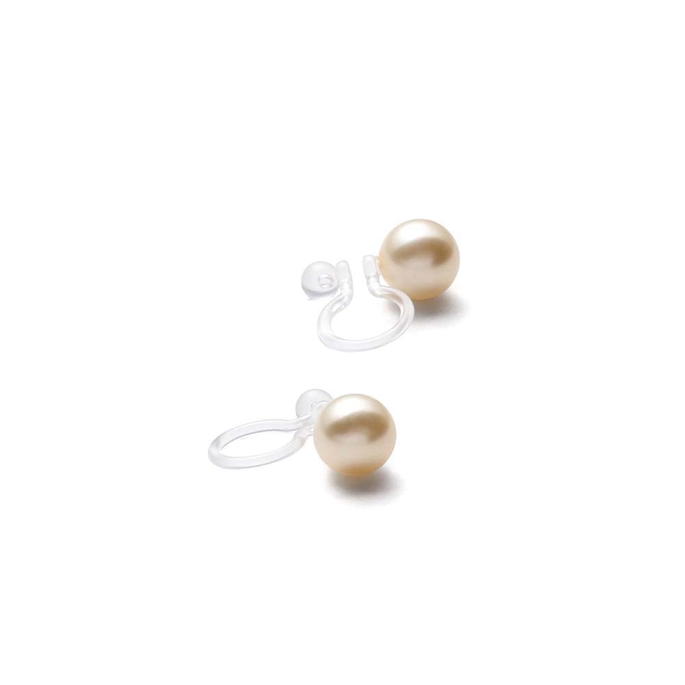 【送料無料】[VOTRE COUTURE]パールイヤリング 樹脂製 グランプレミアム 選べるカラー 真珠 金属アレルギー対応 ブランド3年 色：クリームイエロー、サイズ：8mm