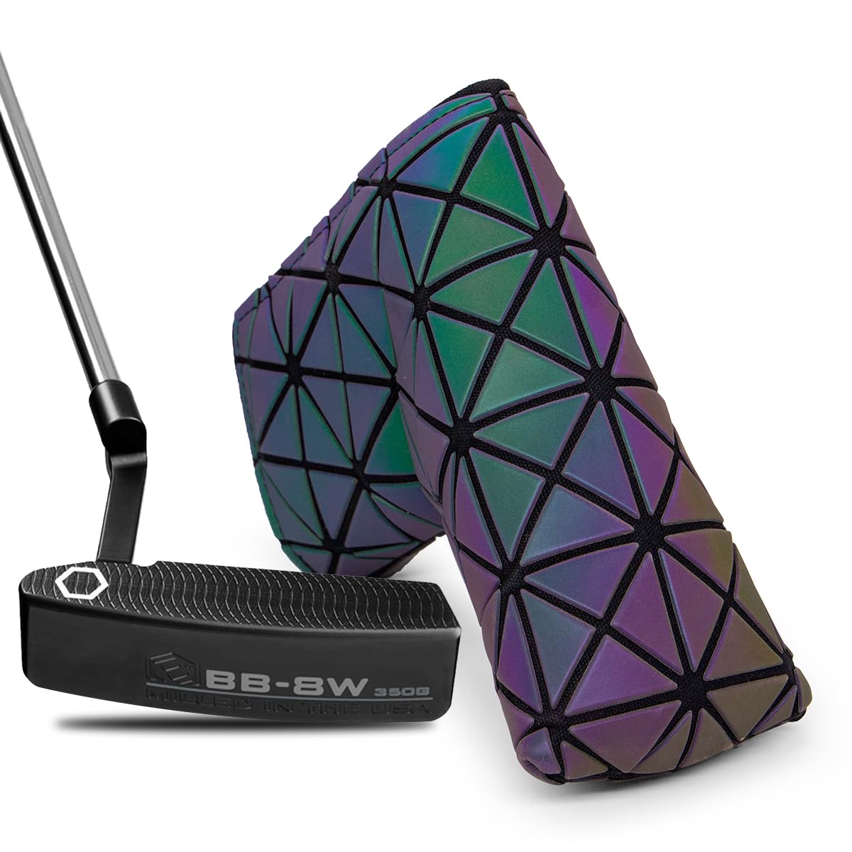 【送料無料】Miyake Style ゴルフパターカバー ブレードパターカバー レザー マグネット付き 人気 全ブランドに適合 色:ブラック