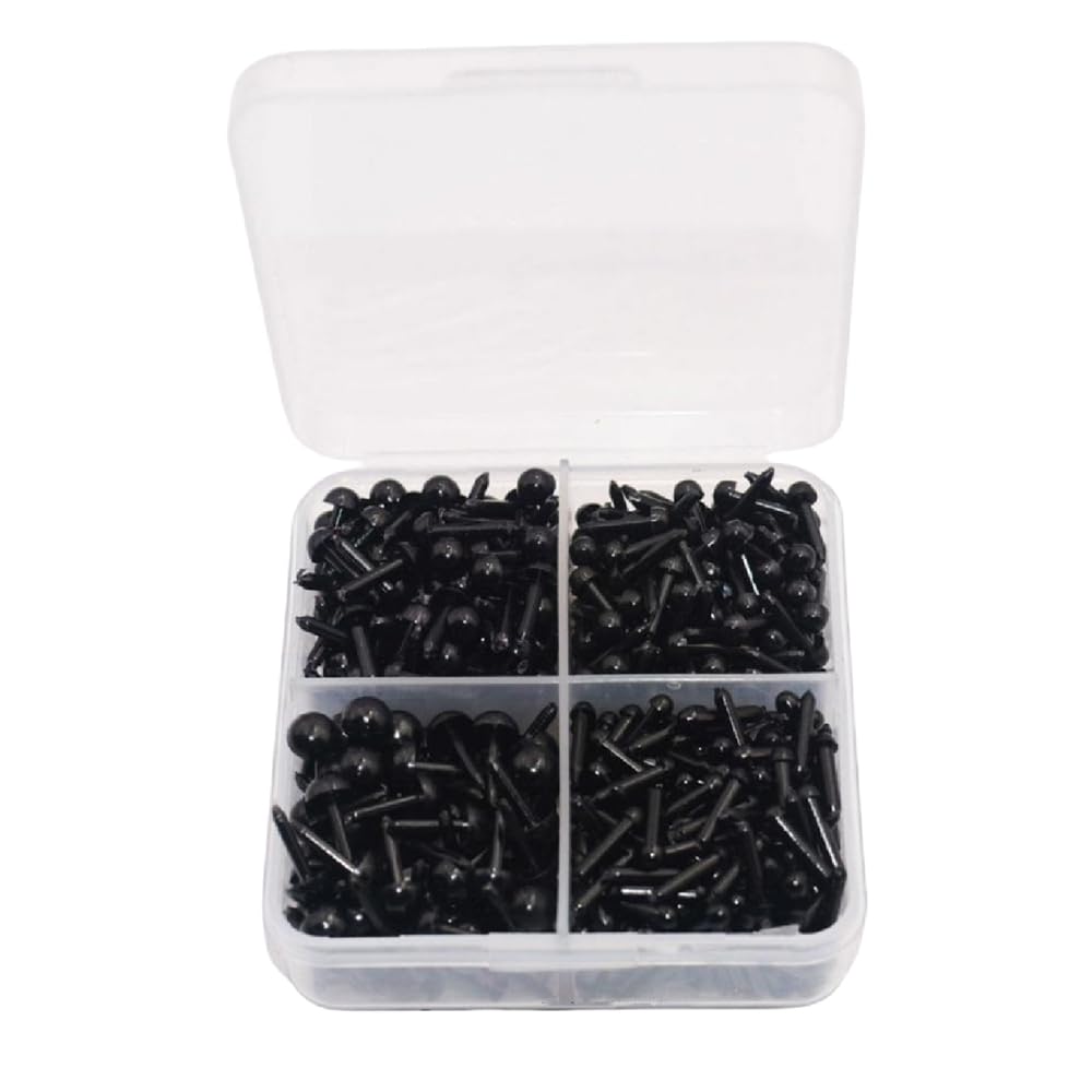 【送料無料】JYF.QUANYI さし目 ぬいぐるみ 目 動物 人形眼 アイ 人形目 さしテディベア テディ目玉動物 鼻 DIY用 縫製 手芸 手作り パーツ 材料便利な収納ケース付きさし目 色：4mm/5mm /6mm /4.5mm*5.5mm