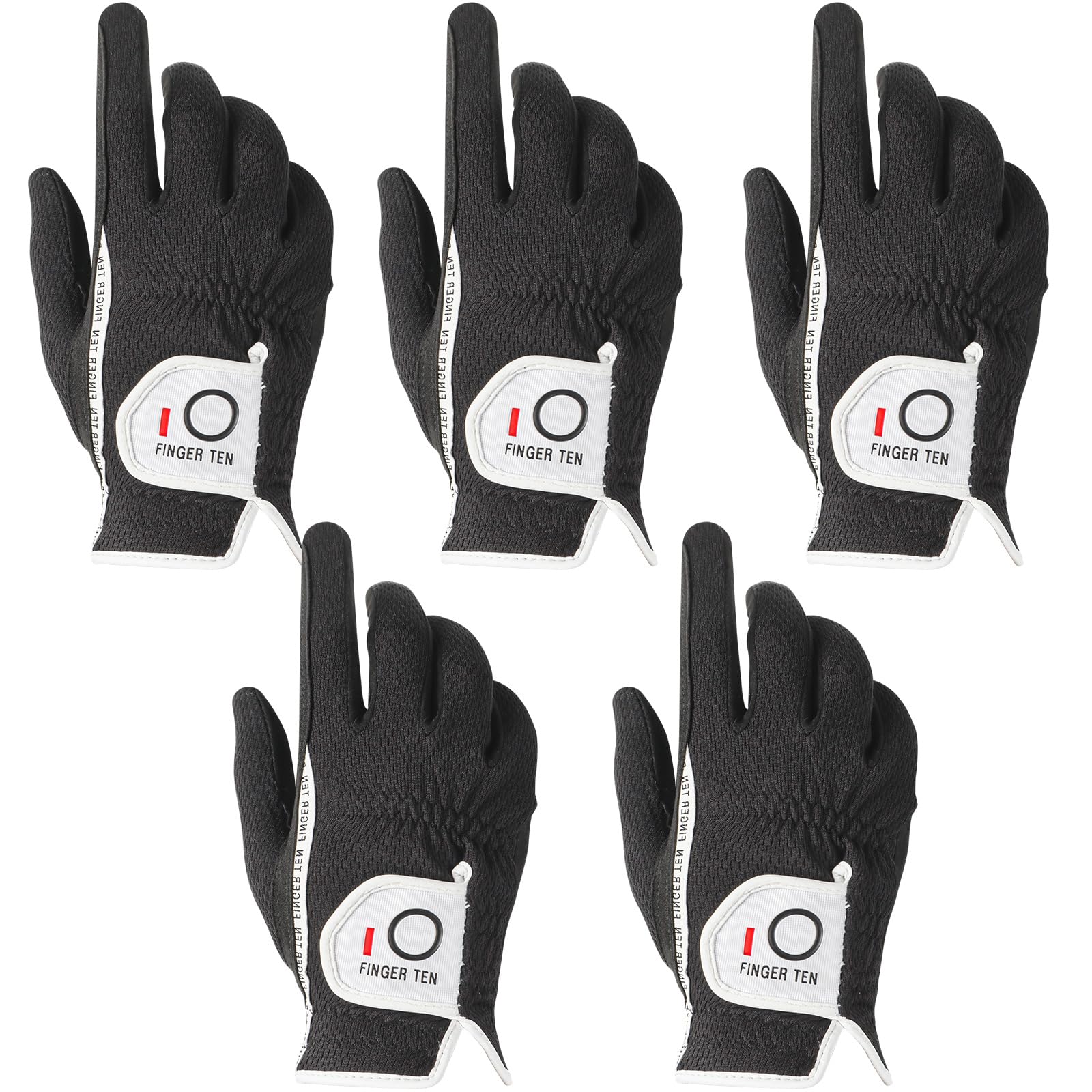 【送料無料】ゴルフグローブ メンズ 5枚セット スウェード調合成皮革 繊維布 メッシュ素材 ソフト 通気 速乾 耐摩擦性 丸洗い可能 マジックテープ 多機能 全...