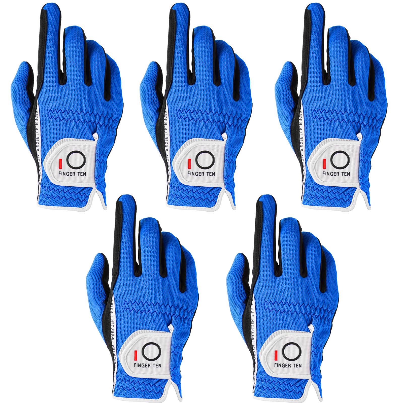 【送料無料】ゴルフグローブ メンズ 5枚セット スウェード調合成皮革 繊維布 メッシュ素材 ソフト 通気 速乾 耐摩擦性 丸洗い可能 マジックテープ 多機能 全...