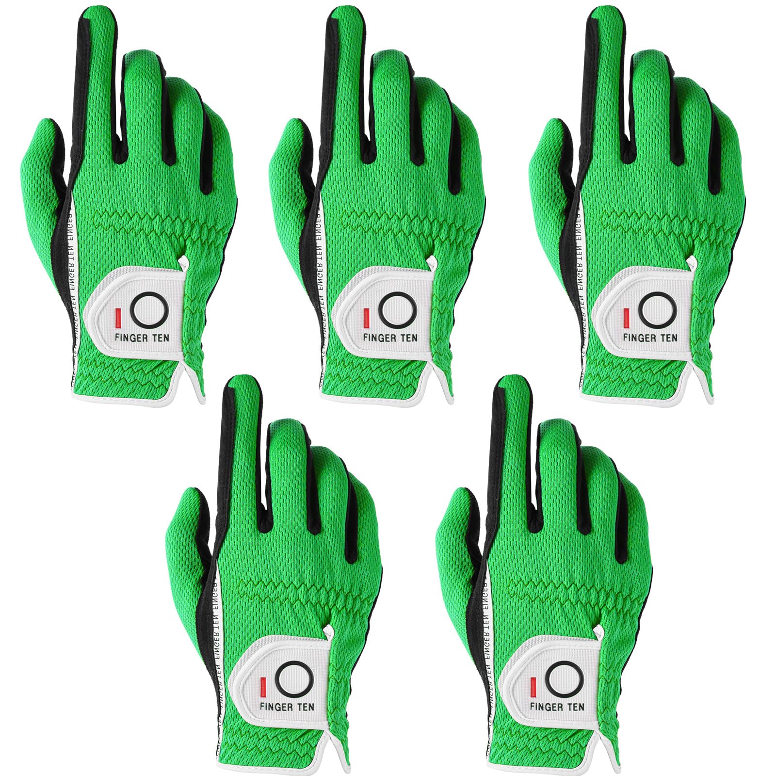 【送料無料】ゴルフグローブ メンズ 5枚セット スウェード調合成皮革 繊維布 メッシュ素材 ソフト 通気 速乾 耐摩擦性 丸洗い可能 マジックテープ 多機能 全...