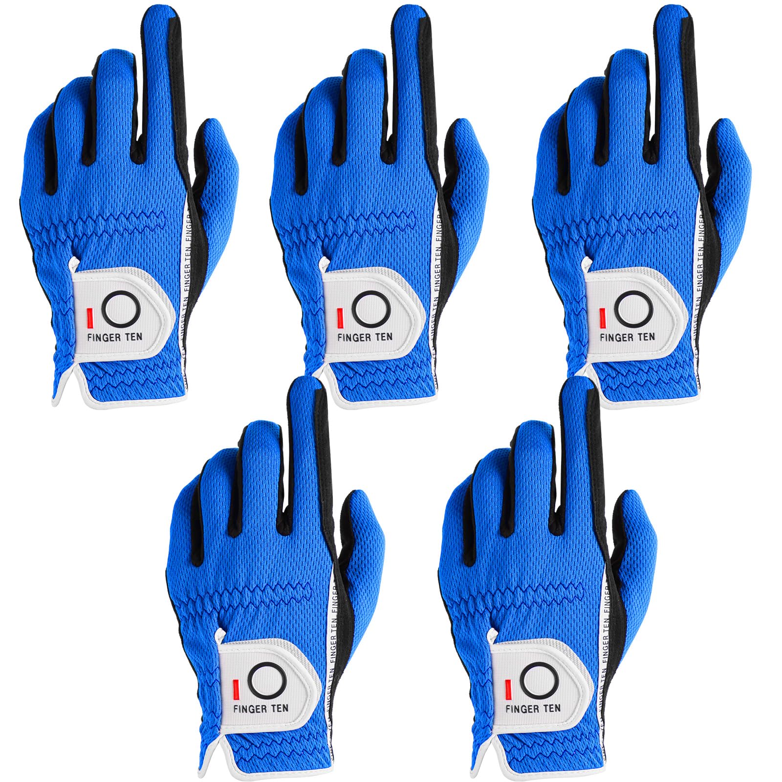 【送料無料】ゴルフグローブ メンズ 5枚セット スウェード調合成皮革 繊維布 メッシュ素材 ソフト 通気 速乾 耐摩擦性 丸洗い可能 マジックテープ 多機能 全...