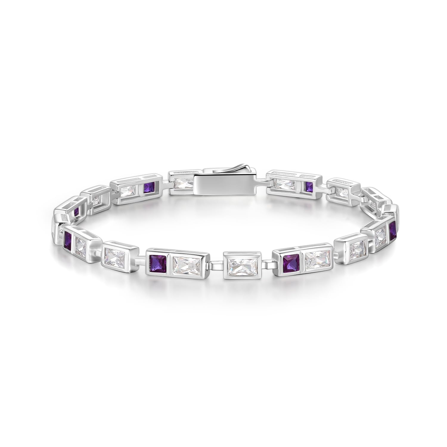 【送料無料】FANCIME テニス ブレスレット レディース メンズブレスレット 12ヶ誕 誕生石 四角形 2色 ジルコニア パワーストーン 18.5cm 17...