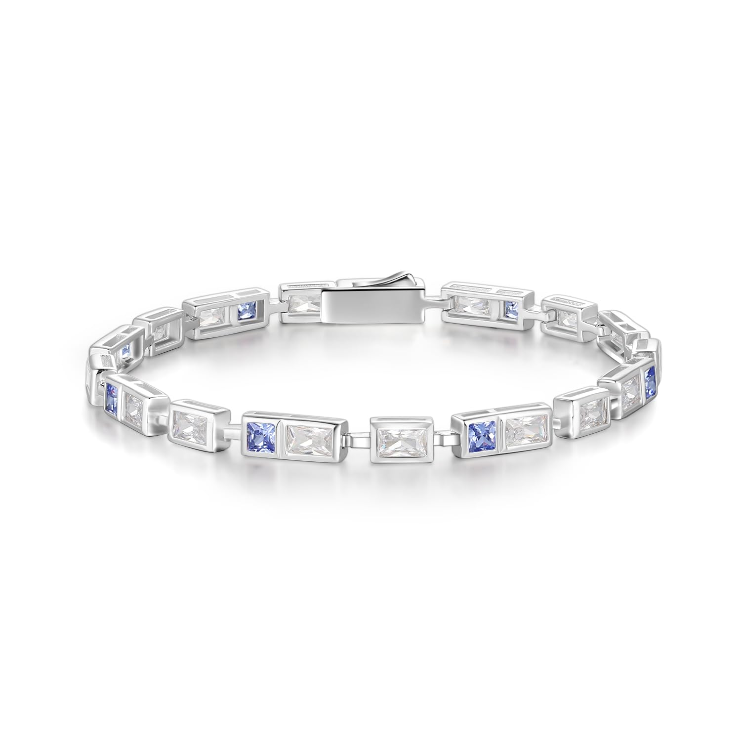 【送料無料】FANCIME テニス ブレスレット レディース メンズブレスレット 12ヶ誕 誕生石 四角形 2色 ジルコニア パワーストーン 18.5cm 17...