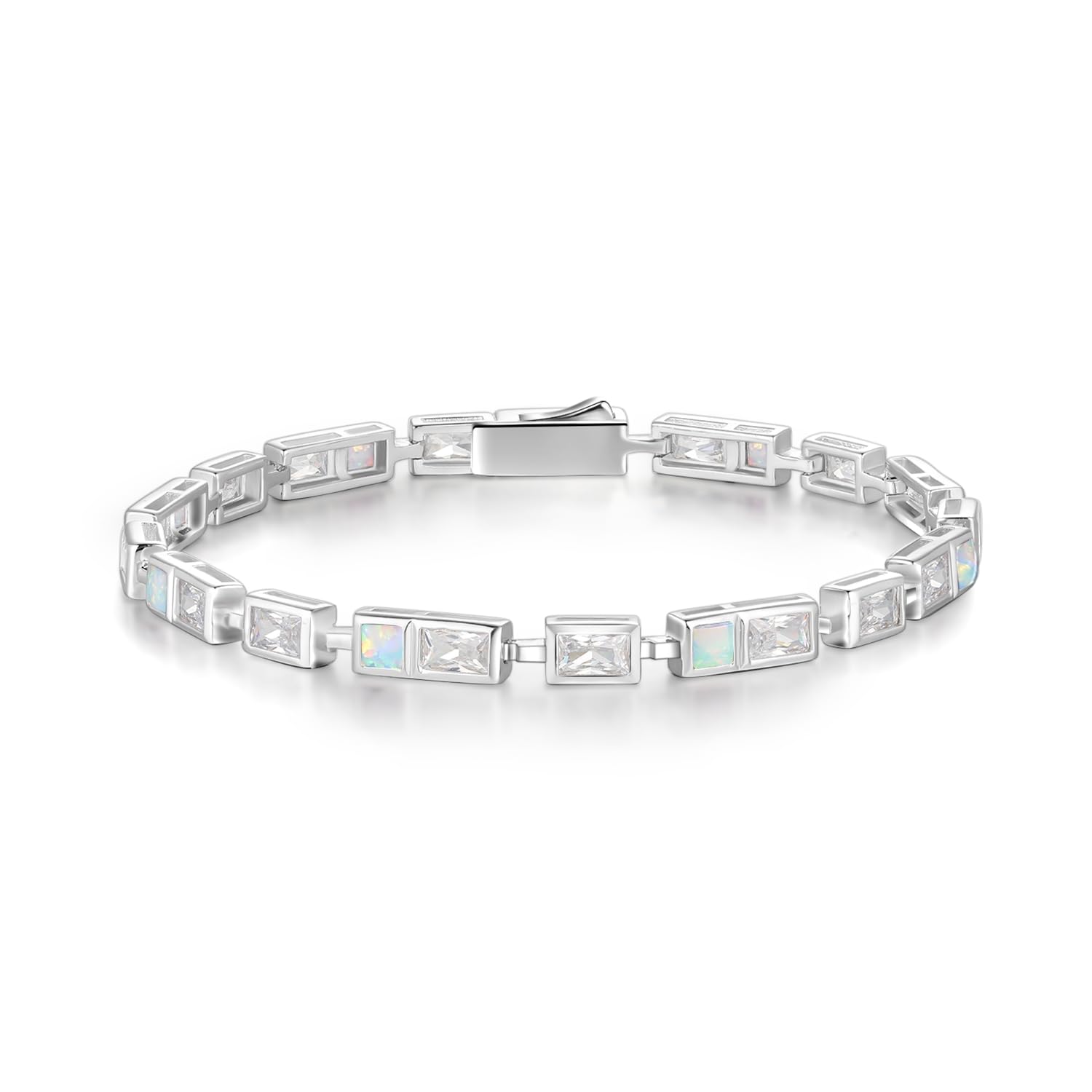 【送料無料】FANCIME テニス ブレスレット レディース メンズブレスレット 12ヶ誕 誕生石 四角形 2色 ジルコニア パワーストーン 18.5cm 17...