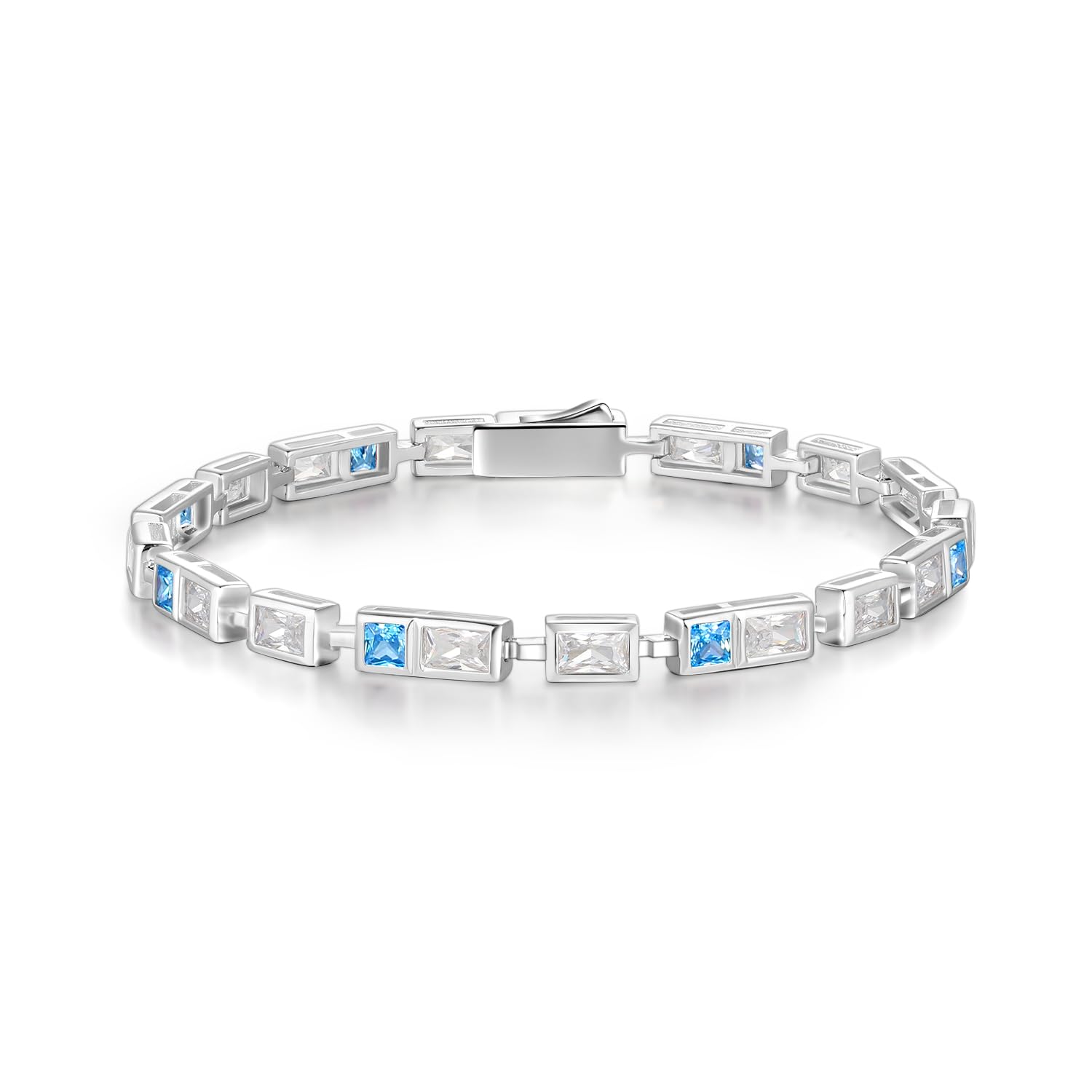 【送料無料】FANCIME テニス ブレスレット レディース メンズブレスレット 12ヶ誕 誕生石 四角形 2色 ジルコニア パワーストーン 18.5cm 17...