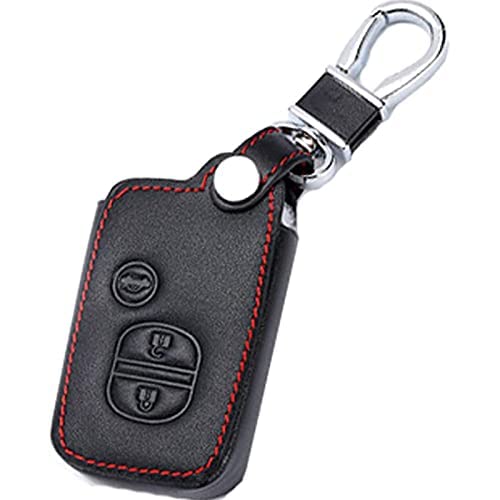 【送料無料】[Wellvie classy] 本革 レザーキーケース マークX プリウス クラウン など スマートキー キーカバー キーホルダ [並行輸入品] 色：ブラック、サイズ：※画像のキー形状であれば適合します。